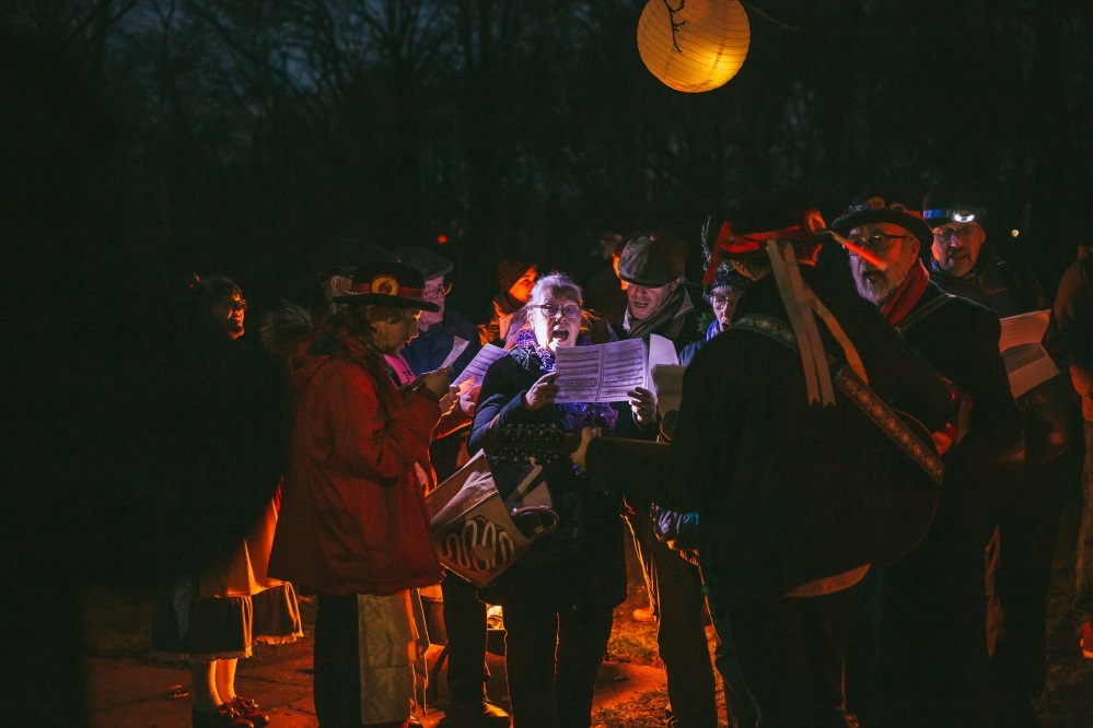 Everyone joined in singing a tradtional wassail song