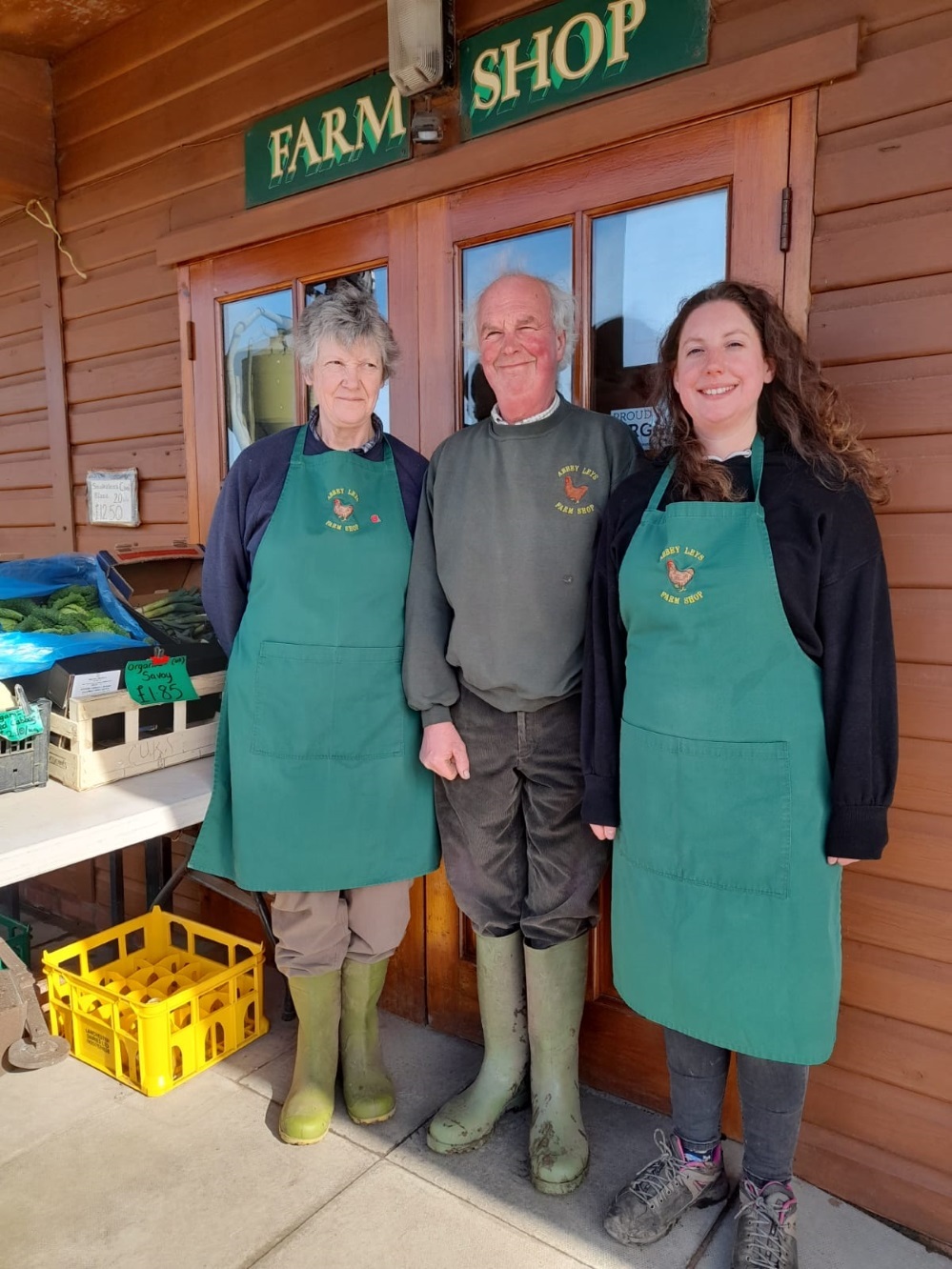 Janet Harrison, husband Tim and daughter Rosemary at Abbey Leys Farm