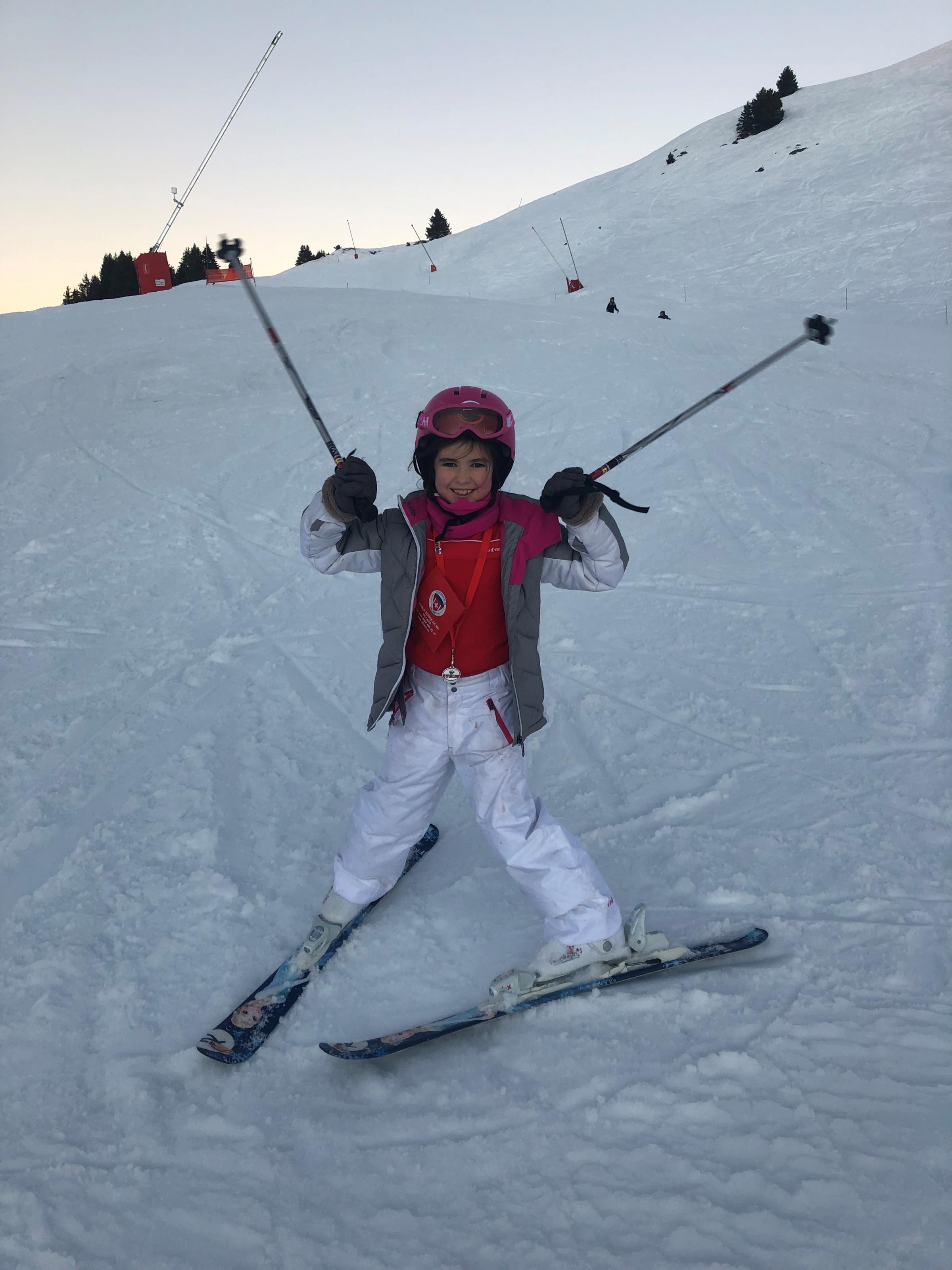 Niamh Tierney having fun on a ski slope