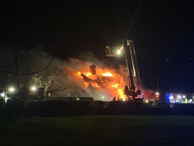 Thatched roof cottage fire in Pickmere Lane, Tabley